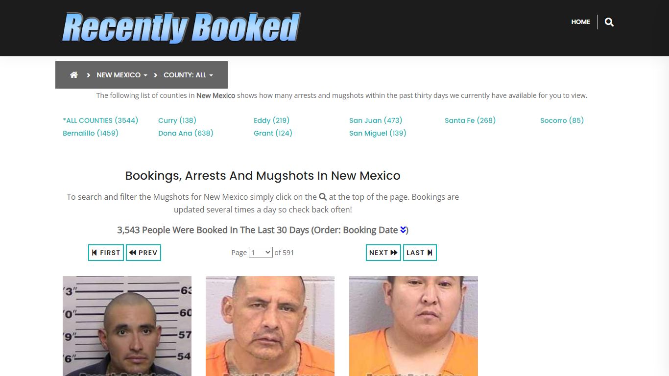 Recent bookings, Arrests, Mugshots in New Mexico - Recently Booked